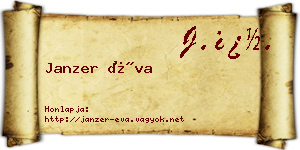 Janzer Éva névjegykártya