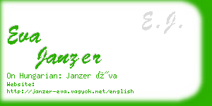 eva janzer business card